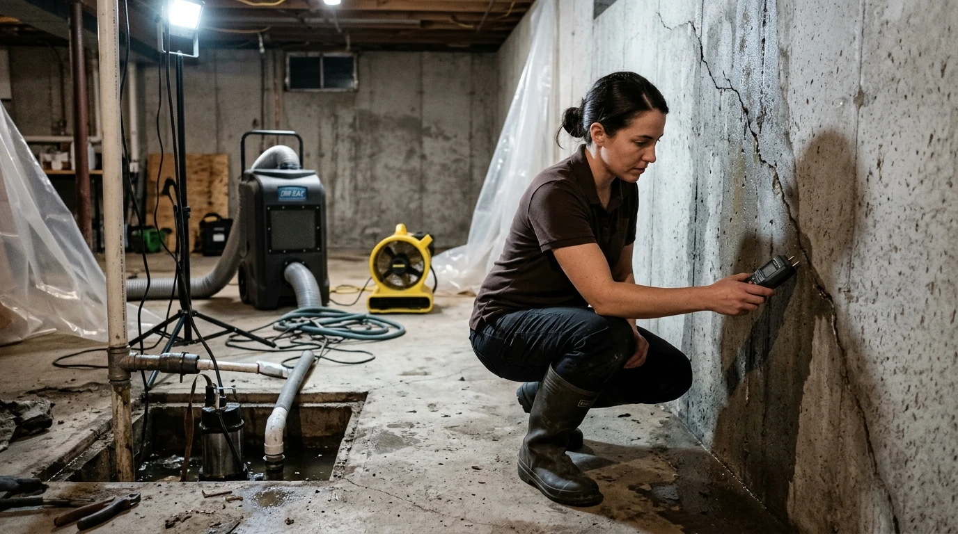 When is it a plumber, and when is it 911 or the utility company: flooded basement in Meridian who to call